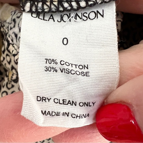 ULLA JOHNSON Kaitlyn Chrysanthemum Tie Neck Blouse Size 0 - Picture 12 of 13